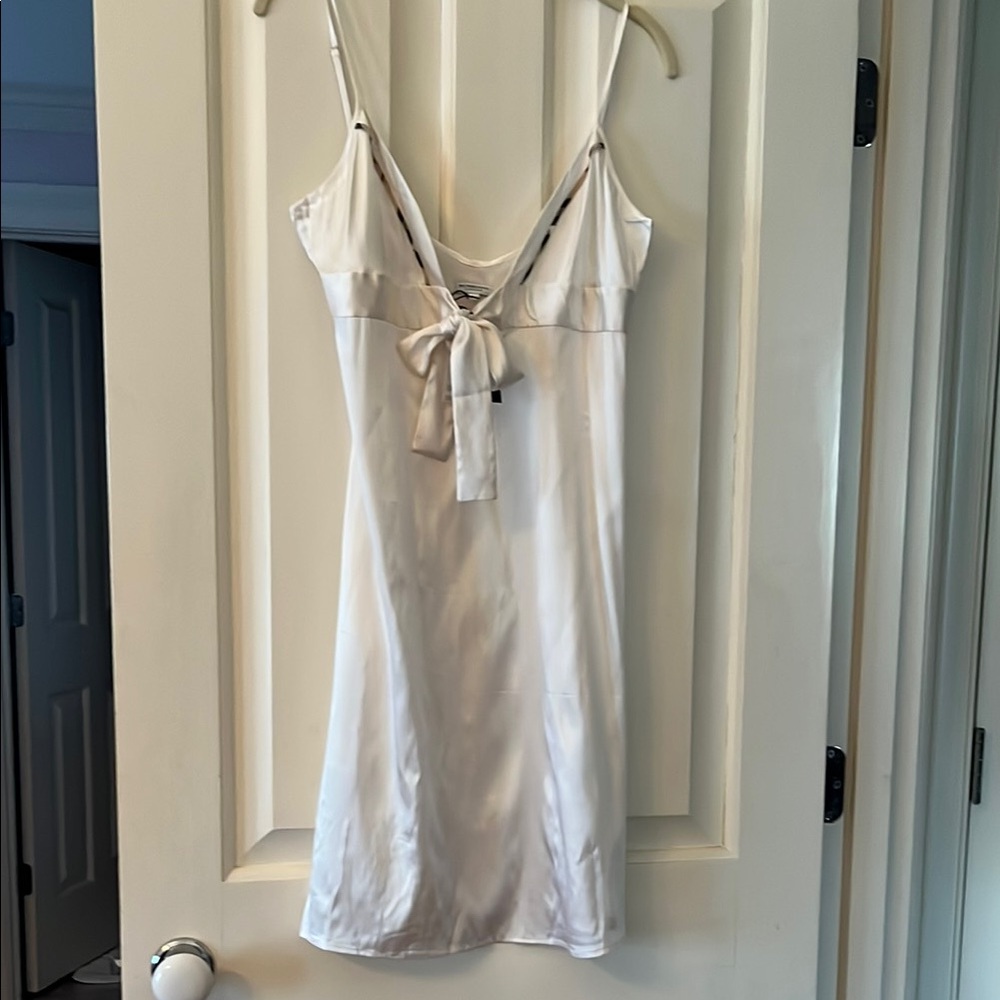 Elegant Burberry White Silk Slip Dress nightgown